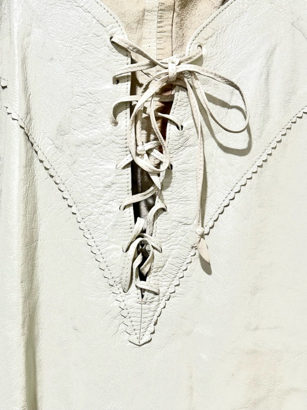 Clifford Olsen Leather from North Beach Leather fringe dress 1978 petite S - Picture 9 of 16